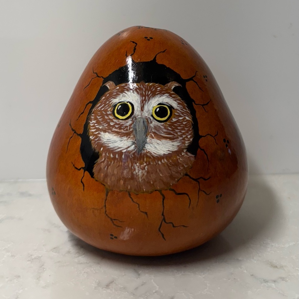 Rustic Brown Owl Bird Toy